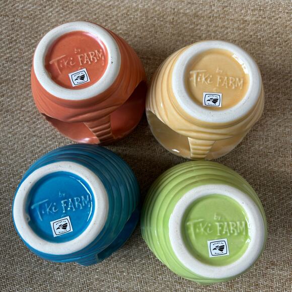 Tiki Farm Moai Mug Set of 4 Multicolor Ceramic Tiki Mugs Made in Mexico - Picture 3 of 11